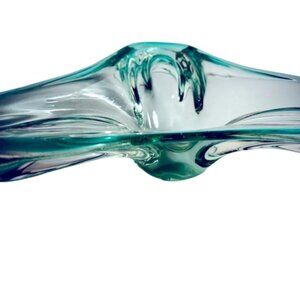 Albano Poli Modernist Green Murano Glass Bowl Italian Art Glass MCM